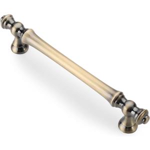 Asidrama 10 Pack 5 Inch(128mm) Brushed Antique Brass Kitchen Cabinet Handles, Cabinet Pulls Kitchen Cabinet Hardware for Cupboard Drawer Pulls (5" Hole Center)