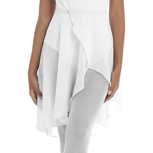 Ballet Wrap Skirt Chiffon Pull-on Elastic Waist Dance Skirt for Women Girls Ballet Dancewear (X-Large, White)