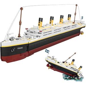 NDZUI Titanic Building Blocks Set, Toy Ship Model Kit, Building Bricks Sets for Adults or Kids 6 Year Old, Compatible with Major Brands, 2022 Pieces Gift for Christmas Boys Girls Adults (2022pcs)