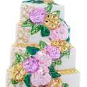 Christopher Radko Hand-Crafted European Glass Christmas Tree Decorative Ornament, Heart Shaped Wedding Cake