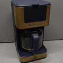 West Bend Timeless 12-Cup Programmable Coffee Maker with Brew Strength Selector for Hot and Iced Coffee, Includes 1-4 Cup Brew Option and Permanent Filter (Blue/Gold)