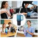 ICIOI 40 oz Stainless Steel Vacuum Insulated Tumbler with Lid and Straw for Water, Iced Tea or Coffee, Spill Proof Water Bottle with Handle, Leak Resistant Travel Mug Car Cupholder Friendly