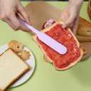 5 Pcs Silicone Jar Spatula, Long Handle Sourdough Spatula for Mixing Scraping and Spreading, for Jars Baking Cake Icing Cream Butter and Batter Kitchen Spatulas Tool (Purple Pink Green Yellow Black)