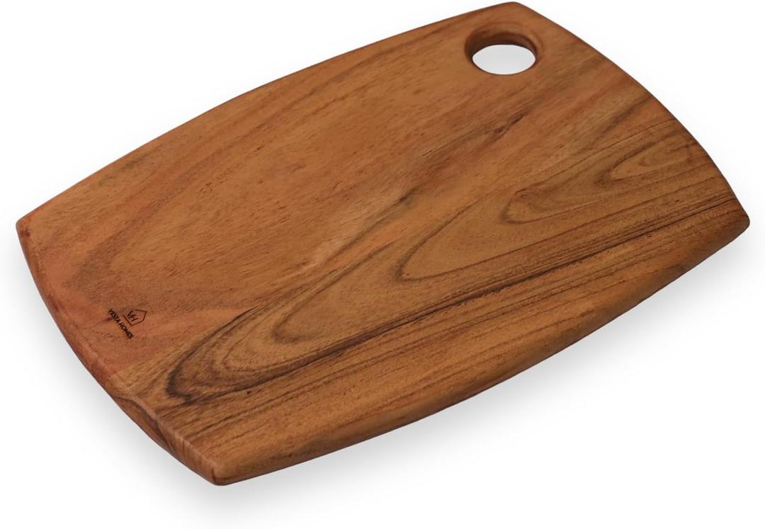 Vesta Homes Wooden Cutting Board | 14 * 10 Inches | Chopping Board, Serving Platter for Kitchen Vegetables, Fruits, Cheese and Charcuterie | Natural Acacia Wood | Handcrafted in India