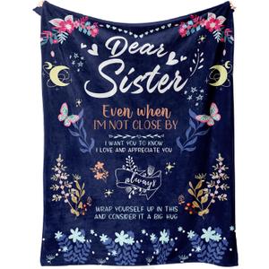 BeneCharm Sister Gifts Blanket - Sisters' Gift for Mother's Day, Valentine's Day, Birthday - 60'' x 50''