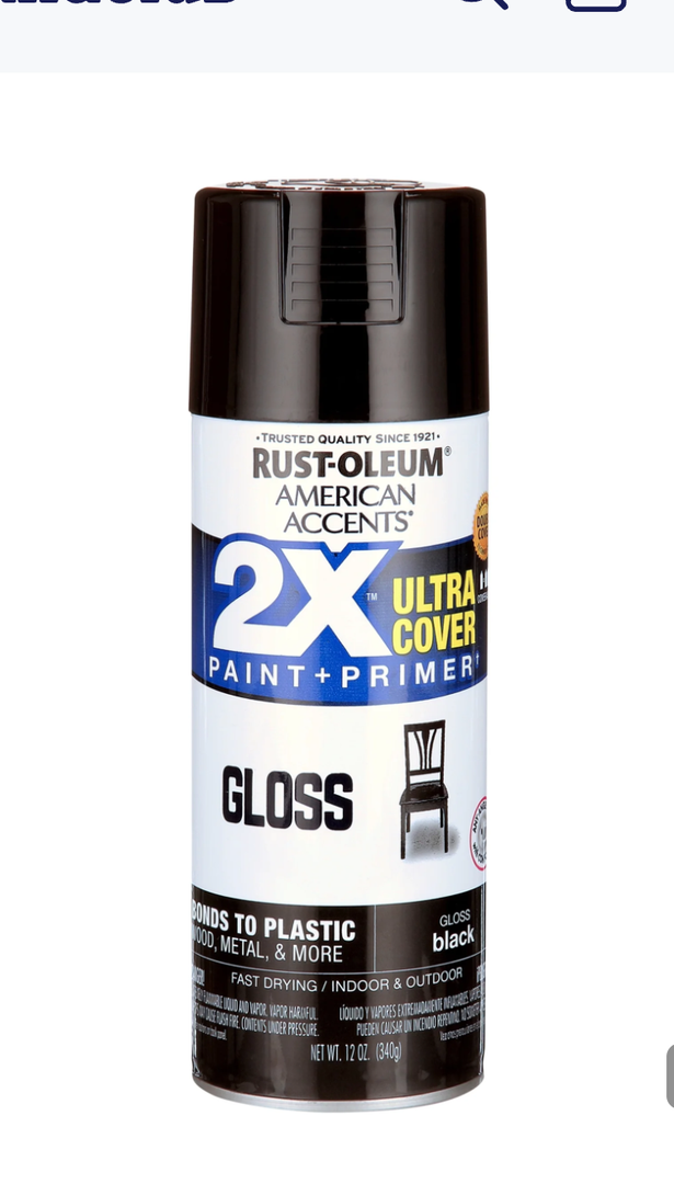 Black, Rust-Oleum American Accents 2X Ultra Cover Gloss Spray Paint- 12 oz