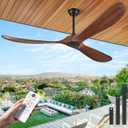 ABZ Ceiling Fans without Lights - 72 Inch Outdoor Ceiling Fans no Lights with Remote Control, 3 Blade Solid Wood Large Ceiling Fan for Patios Living Room Bedroom