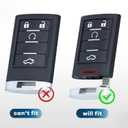 Keyecu Replacement Smart Remote Key Fob 5 Button for Cadillac STS CTS 2008-2013