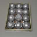 Zest Candle 12-Piece Ball Candles, 2-Inch, Metallic Silver