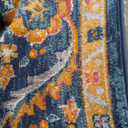 JONATHAN Y Boho Vintage Blue/Multi Indoor Area Rug, 8x10, Bohemian Flair Medallion, Floral Easy-Cleaning High Traffic for Living Room, Bedroom, Kitchen, Pet-Friendly, Non-Shedding (BMF106A-8)