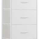 4 Drawers Dresser for Bedroom Fabric Storage Tower with Wooden Top, 11.8"D x 17.7"W x 37.4"H