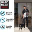 Magic Mesh Double Door- Hands Free Magnetic Screen Door, Fits French & Sliding Doors 75 in x 83 in
