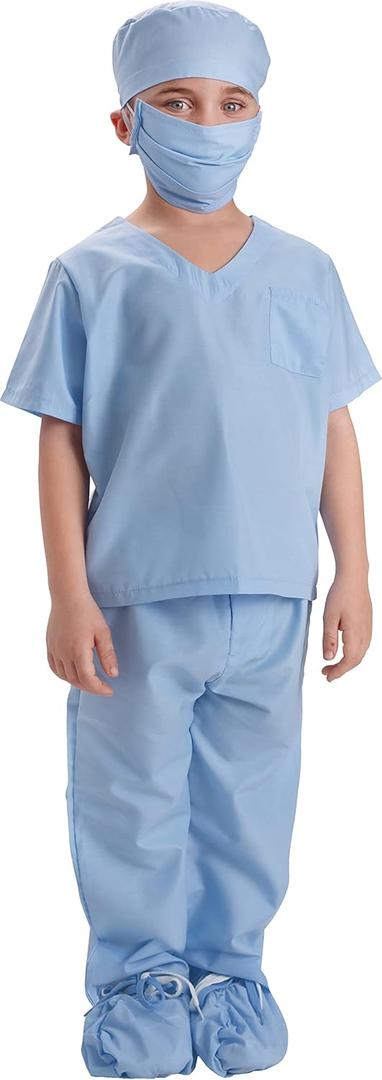 Dress Up America Doctor Scrubs For Kids - Doctor And Nurse Costume For Children (Large, Blue)