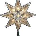 Kurt Adler 10-Light 8-Point Star Christmas Treetop, 8-Inch, Clear