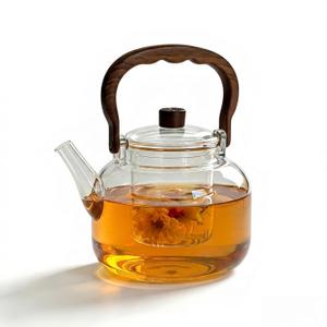 Glass Teapot with Removable Loose Tea Infuser, 50oz Stovetop Safe Glass Tea Kettle for Loose Leaf Tea, 1500ml Borosilicate Clear Tea Pot for Blooming Tea, Heat Resistant