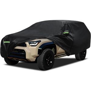 Car Cover Custom Fit for Toyota 4runner 2002-2026, Migaven Waterproof Full Exterior Cover Sun Rain Protection with Door Zipper and Cotton Lining, Black