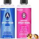 Teexpert Epoxy Resin Kit 16oz, Self-Leveling, Crystal Clear & Bubble-Free Epoxy Resin, Coating and Casting Resin for DIY Art, Jewelry, Coasters, Molds - 1:1 Easy Mix (8oz Resin and 8oz Hardener)