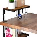Clamp-On Desk Organizer Shelf, 13 inch Adjustable Height and Versatile Hook, Above or Below Desk 2-Tier Shelving, Shelving for Table Accessories, Gaming Devices, and More