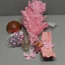 Wangchao Craft 20" Mini Pink Christmas Tree Table Top Artificial Xmas Tree Small Christmas Tree with Lights, Star Treetop and Balls, Tabletop for Girls Rooms