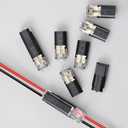 30PCS Double Wire Plug in Connector,Pluggable Low Voltage Wire Connector with Locking Buckle,Quick Disconnect Led Light Strip Connectors 2 Pin,No Wire Stripping Cutting 18-22AWG