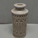 Hanobe Boho Vases Home Decor: Rustic Farmhouse Wood Vase for Living Room Kitchen Dining Table Centerpiece Aesthetic Carved Patterns Fall Decorations Bathroom Bedroom Office Accents