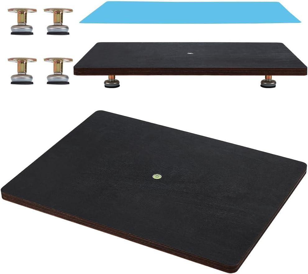 BENECREAT Resin Leveling Board for Epoxy Resin, 15.7x11.8 inch Acrylic Adjustable Resin Leveling Table with Silicone Mat for Resin Matrixs, Waves, Epoxy