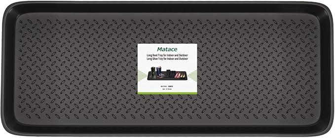 Matace 1 Pack Rubber Large Boot Tray for Entryway,Long Shoe Tray,Slim Boot Mat for Indoor and Outdoor Use, 16x40 in (Pack of 1)