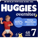 Huggies Size 7 Overnites Baby Diapers: Overnight Diapers, Size 7 (41+ lbs), 68 Ct (2 Packs of 34)