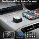 2026 Wireless CarPlay Adapter for iPhone, Premium Glass Finish Design, 5s Auto-Connect, Mini Wireless CarPlay Dongle Compatible with Apple CarPlay, Plug & Play for Factory Wired Cars, Low Latency