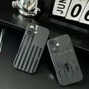 Case for iPhone 16 [Compatible with MagSafe] Built in Magnetic Cute Sleek Print Cartoon Cool Style Design for Man Boys Bat Soft TPU Protective Shockproof Mate Black