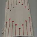 Christmas Table Runner 13 x 108 Inch Long Natural Cotton Woven Runner with Tassels for Home Dining Christmas Decorations, for Modern Farmhouse Holiday Boho Table Runner, Red and Beige