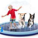 COMMOUDS Splash Pad for Kids and Dogs, Non-Slip Sprinkler Pad Thicken Pool Summer Outdoor Water Toys, Backyard Fountain Play Mat for Baby Toddlers Boys Girls Pet(67Inch) (Blue)