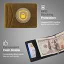 Slim Bifold RFID Blocking Full Grain Genuine Leather Front Pocket Minimalist Thin Wallet with Money Clip for Men - (SB20) (Desert Dune)