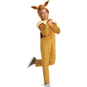 Eevee Pokemon Kids Costume, Official Pokemon Hooded Jumpsuit with Ears (Small (4-6)) Eevee Pokemon Kids Costume, Official Pokemon Hooded Jumpsuit with Ears (Small (4-6))