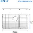 POPFLY 304 Stainless Steel Black Kitchen Sink Grid Protector, 29-1/2" 16-1/2" Sink Bottom Grate with Rear Drain for Single Bowl Kitchen Sinks, Scratch & Noise Protection, PF603118UWG-B126