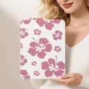 Lovmooful Compatible for iPad Air 6th 11-inch M2 (2024),iPad Air 5/4 (2022/2020 5th/4th Generation 10.9-Inch) Case with Pencil Holder Cute Floral Flower Soft TPU Trifold Stand Protective-Hibiscus