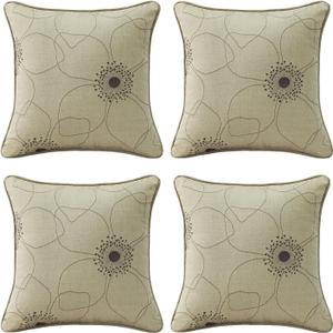 Outdoor Sunbrella Decorative Pillows Pack of 4, 18" x 18" Outdoor Pillow Set for Couch Bed Throw Patio Sofa, Allure Dusk