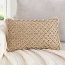 Boho Living 12x20 Beige Throw Pillow Covers Pillow insert not included - (1) Boho Pillow Cover