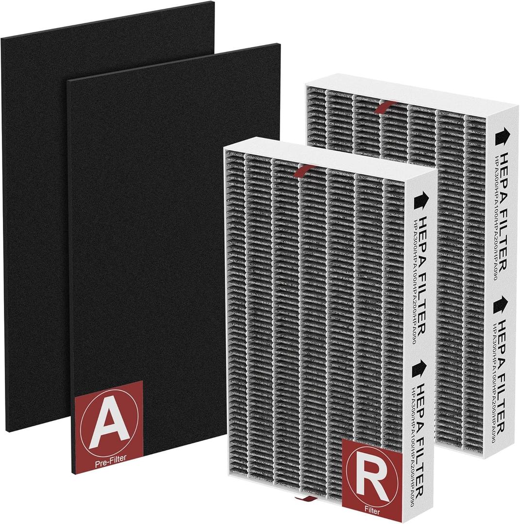 HPA100 Carbon Mixed Replacement Filter for HPA100 HRF-ARVP100 Series Air Purifi-er HPA100, HPA094, HPA101, HPA104, HPA105, HPA3100, HPA5100, 2 R Filter and 2 Activated Carbon Pre-Filter A, 2 Pack