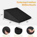 Ruqmuis Wedge Pillow for Acid Reflux, Bed Wedge Pillow for Headboard 10", Pillow Wedge for Back Pain Relief, Post Surgery, Elevated Pillows for Sleeping, Snoring, Triangle Pillow with Cover, Black