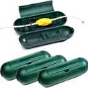 4 Pack Extension Cord Protective Cover Set (Green) | Indoor Outdoor Water-Resistant Holder for Holiday String Lights, Plugs and Wires | Capsule Shaped Protector with Large Compartment