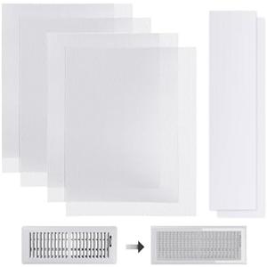 4 PCS DIY White Magnetic Vent Covers – 13.8" x 11.8" Customizable Air Register with Easy-to-Cut Mesh & Magnetic Strips, Perfect Fit for Floor/Wall/Ceiling Vents, Home Vent Solutions（White）