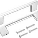 uxcell Drawer Pulls, 6Pcs 4" - Aluminum Alloy Kitchen Cabinet Handles, Rectangle Furniture Hardware Solid Handles for Vanity Wardrobe Cupboard (Chrome)