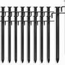 Cheardia 20 Pack Tent Stakes Heavy Duty, 7.8 Inch Outdoor Camping Pegs Stakes Black Metal Ground Stakes Spikes for Tent Tarp Canopy Unbreakable and Inflexible