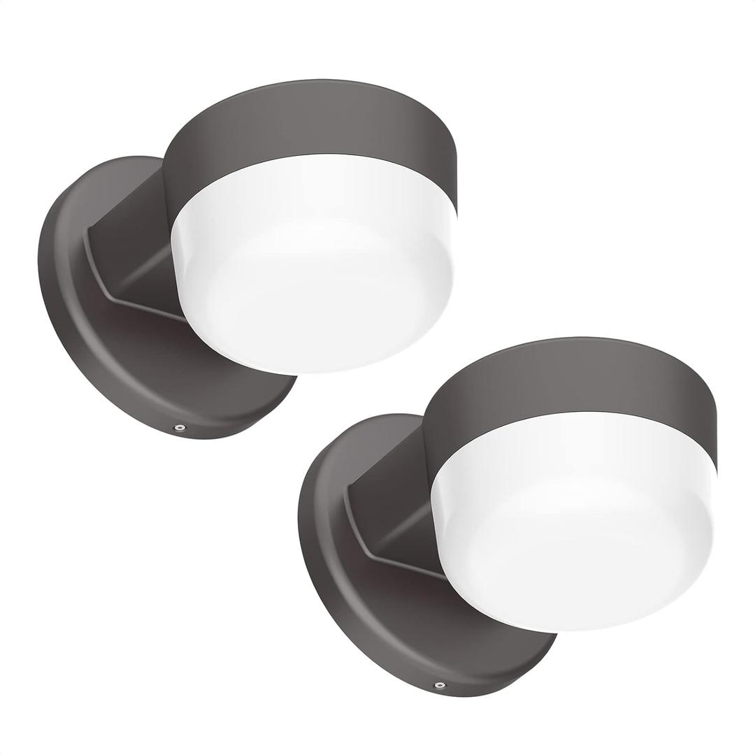 TIERONE Modern LED Wall Pack Light Security Light with Dusk to Dawn Photocell Outdoor Wall Sconce for Patio, Porch, Hallway 12W 1000LM 3000K Daylight Waterproof UL Listed 2 Pack