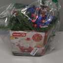 13 inch Blue Christmas Table Centerpiece 5" Glitter Magnolia Flower and Berries Fir Greenery Artificial Christmas Floral Centerpiece in Silver Ceramic Pot Tabletop Xmas Table Arrangement Decor