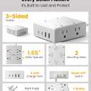 10Ft Extension Cord with Multiple Outlets, Flat Plug Surge Protector Power Strip 10 Ft Long Cord, 8 Outlets & 4 USB Ports (2 USB C), Desk Charging Station for Home Office, College Dorm Room Essentials