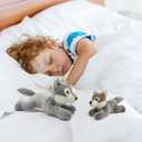 Wolf Stuffed Animal for Kids,8 inch Realistic Animal Plush Toy Lying Down Posture Animals,Plush for Boys Girls Adult Birthday Hug Teaching(S-Wolf)