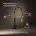 KOHLER 23765-BMB Tone Semi Professional Kitchen Faucet, Matte Black Moderne Brass