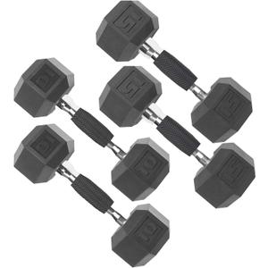CAP Barbell Coated Dumbbell Weight | Multiple Options Pairs & Sets (50 lb - Set (10 lb x 2 & 15 lb x 2))